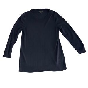 J.Crew Womens Navy Blue 100% Merino Wool Crewneck Sweater M Quiet Luxury Money